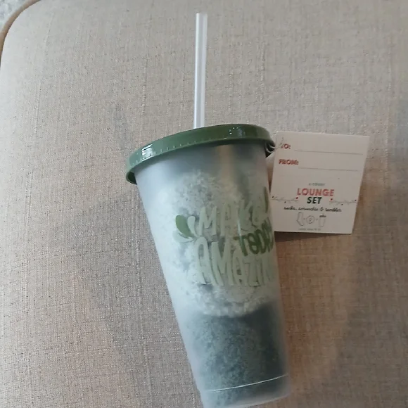 Motivation Green Tumbler with Straw - Picture 2 of 2